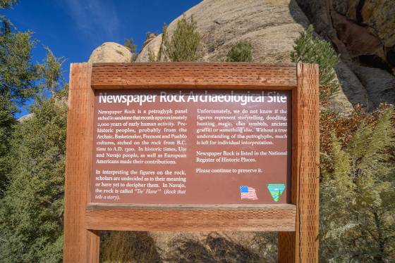 Newspaper Rock Sign Newsapper Rock Petroglyphs near Canyonlands National Park