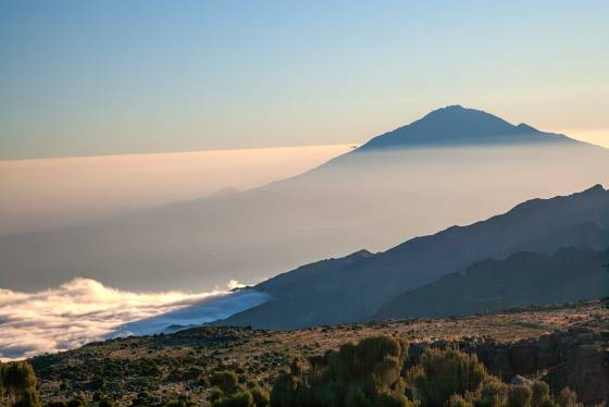 Clouds viewed Shira Plateau trail No 1 Clouds viewed Shira Plateau trail to the summit of Mount Kilimanjaro.