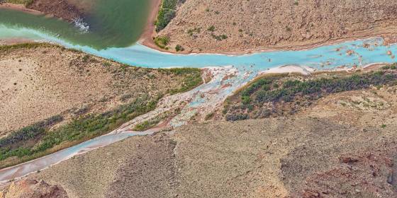 Confluence Panorama The Confluence of the Little Colorado and the Colorado rivers seen from Cape Solitude