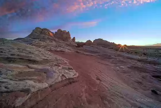 Last Light on The Citadel Seetting Sun lighting The Citadel at The White Pocket in Vermilion Cliffs National Monument