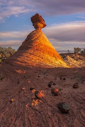 Moqui Marbles The Cowboy Hat rock formation in Vermilion Cliffs NM, Arizona