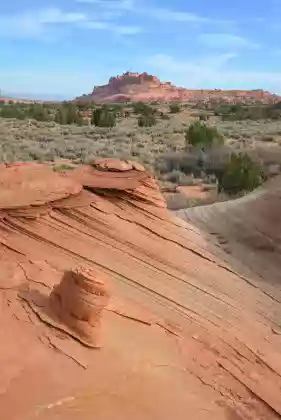Steamboat Good view of Steamboat Rock from The Pinwheel Wave in Grand Staircase Escalante National Monument.