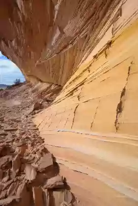 Yellow Stripe 3 Bold yellow striped sandstone on Steamboat Rock, Grand Staircase Escalante National Monument, Utah.