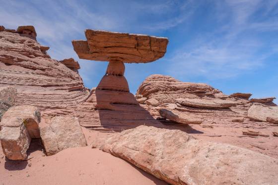 Flat Top Hoodoo 1 Flat Top hoodoo near Wolf Knoll in Sand Hills on the Utah Arizona Border