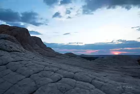 Blue Hour 4 Setting sun at The White Pocket