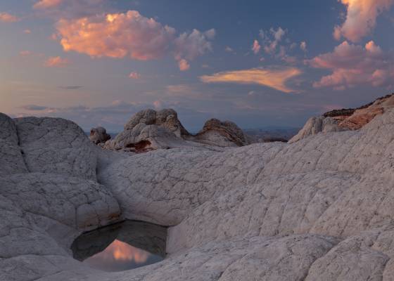 Blue hour Water pools at The White Pocket