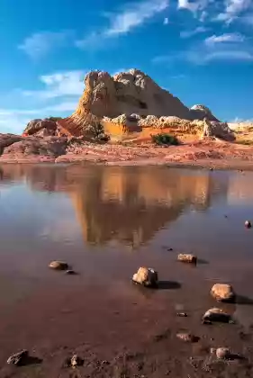 Imperfect Reflection The Swirl, an example of soft sediment deformation at The White Pocket