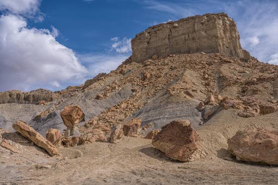 Diamond Rock 1 Diamond shaped rock formation in the badlands along Smoky Mountain Road in Utah