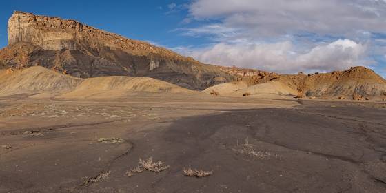 Smoky Mounatin Road Panorama Panorama of the badlands along NP 230 near Wahweap Creek