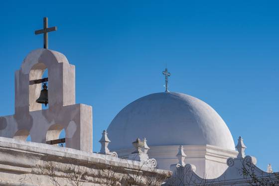 Dome and Cross Dome and cross at the Mission San Xavier del Bac