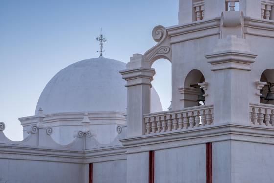 Dome in Blue Hour Dome seen before sunrise at the Mission San Xavier del Bac