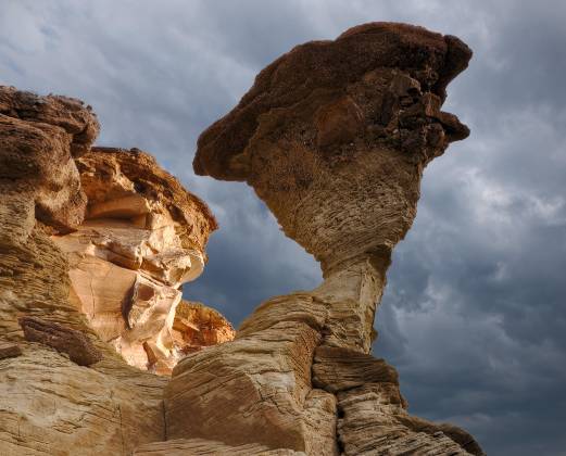 Storm Clouds over Twisted Hoodoo 2 Storm over Hoodoo in the Upper White Rocks