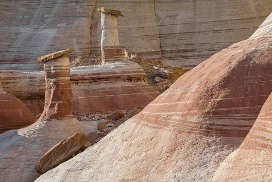 Dual Hoodoos Twin Hoodoos in the West Fork of Wahweap Creek
