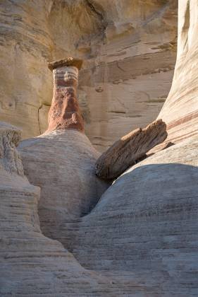 Reflected Light on Striped Hoddoo Nice Reflected Light on Striped Hoddoo and fallen caprock