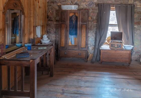 Bunkhouse Room Front room of the bunkhouse in Vulture City ghost town, Arizona