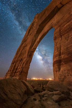 Milky Way Crossing White Mesa Arch The Milky Way seen through White Mesa Arch in the Navajo Nation.