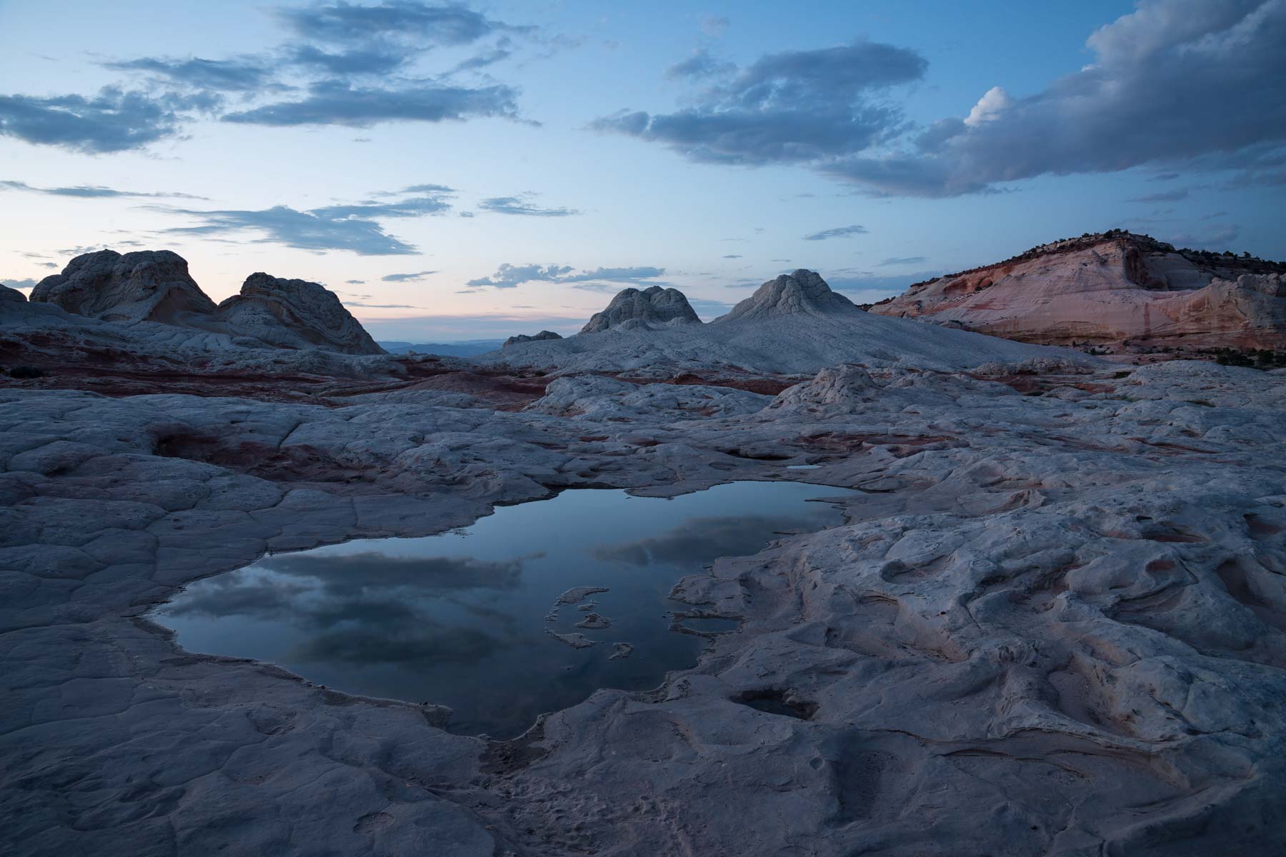 After sunset at The White Pocket in Vermilion Cliffs National Monument