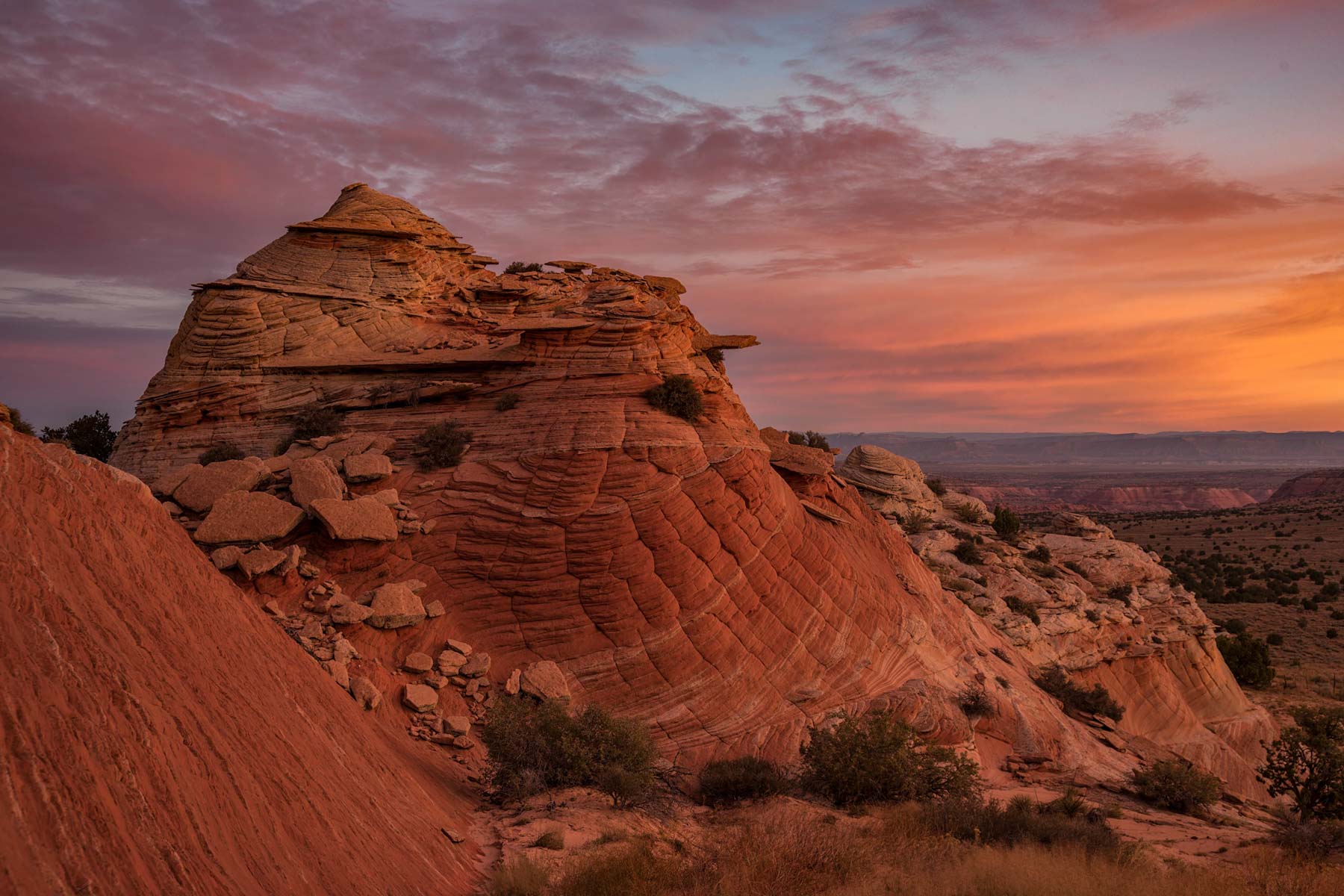 The Monolith at sunrise at The White Pocket in Vermilion Cliffs National Monument