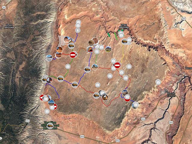 Google Map of Vermilion Cliffs National Monument and The White Pocket