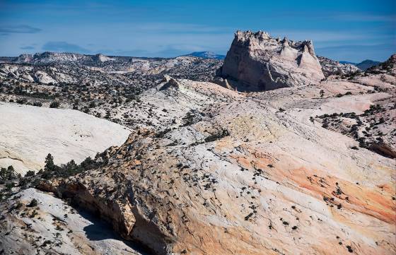 Castle Rock as seen form Yellow Rock Castle Rock seen from Yellow Rock in Grand Staircase Escalante National Monument, Utah