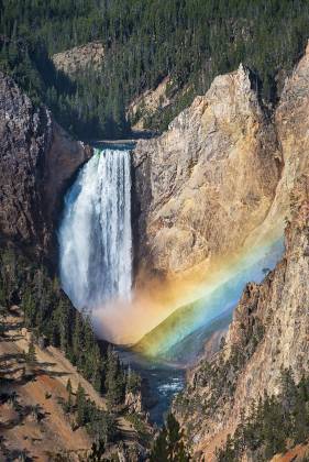 Upper Yellowstone Falls with Rainbow Upper Yellowstone Falls with rainbow in Yellowstone National Park