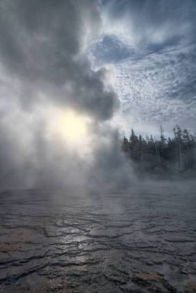 Grand Geyser Sunrise Grand Geyser at sunrise in Yellowstone National Park