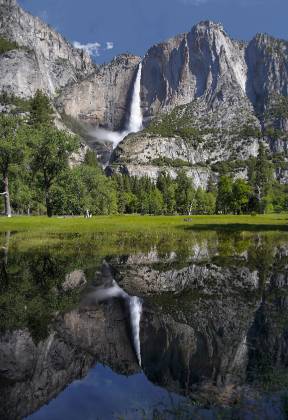 Yosemite Falls Reflection Reflection of Yosemite Falls in Yosemite National Park
